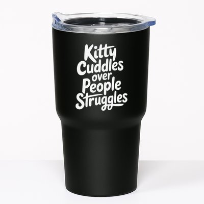 Kitty Cuddles Over People Struggles Funny Cat Lover Tumbler