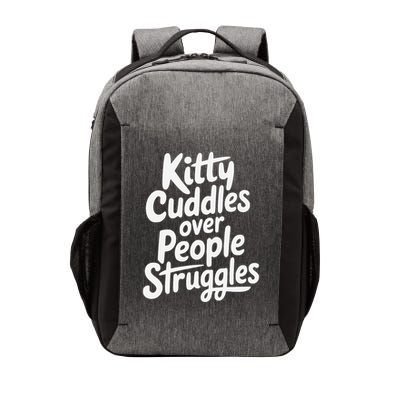Kitty Cuddles Over People Struggles Funny Cat Lover Vector Backpack