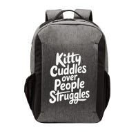 Kitty Cuddles Over People Struggles Funny Cat Lover Vector Backpack