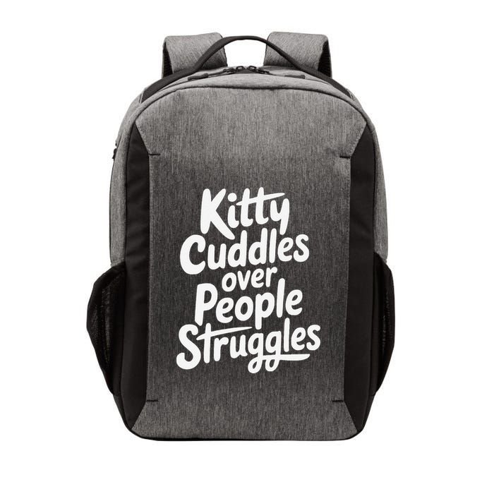 Kitty Cuddles Over People Struggles Funny Cat Lover Vector Backpack
