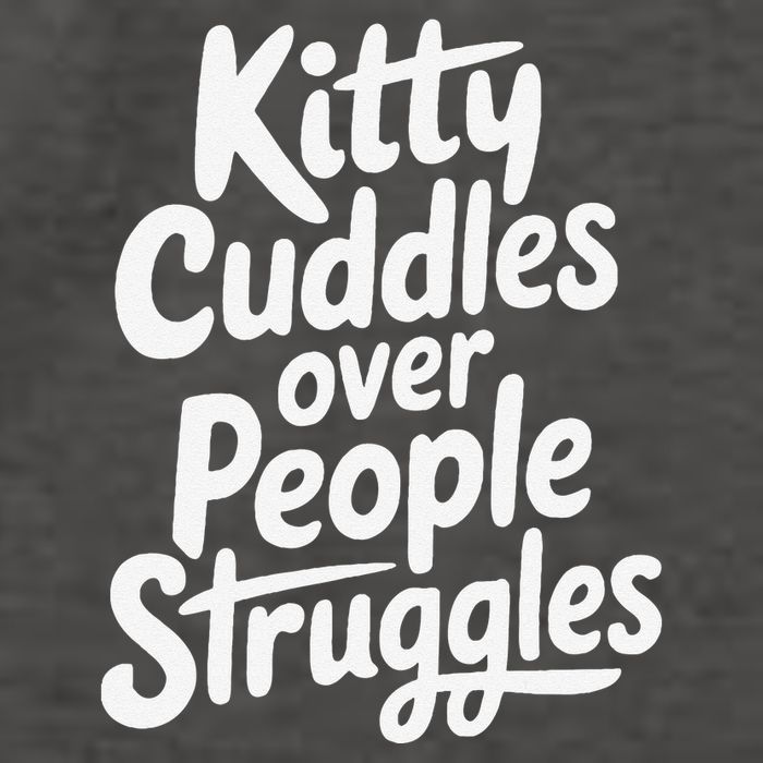 Kitty Cuddles Over People Struggles Funny Cat Lover Vector Backpack
