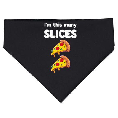 Kids Cute Pizza 2nd Birthday Im This Many Slices 2 Year Old USA-Made Doggie Bandana