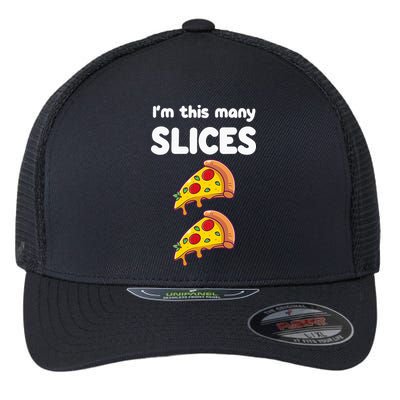 Kids Cute Pizza 2nd Birthday Im This Many Slices 2 Year Old Flexfit Unipanel Trucker Cap