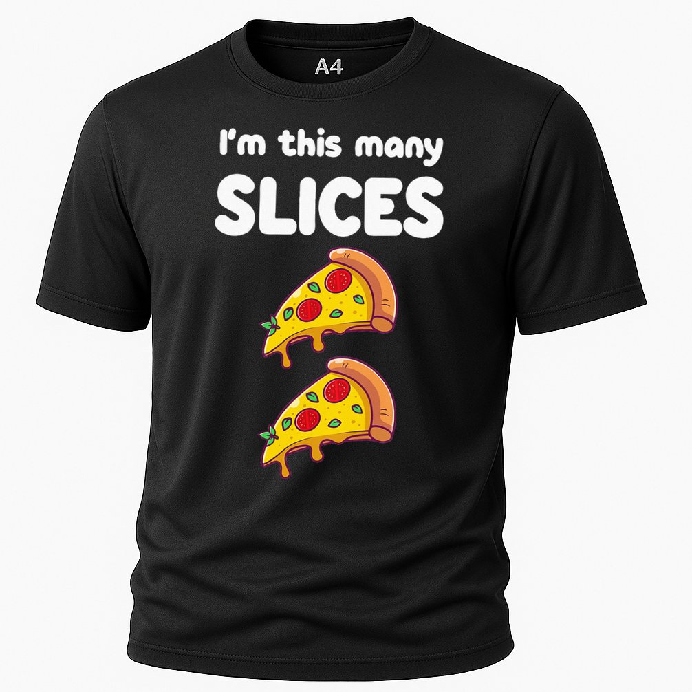 Kids Cute Pizza 2nd Birthday Im This Many Slices 2 Year Old Cooling Performance Crew T-Shirt