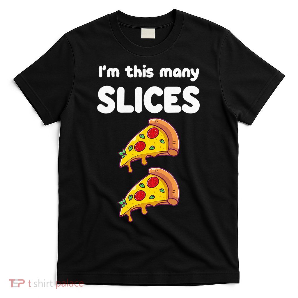 Kids Cute Pizza 2nd Birthday Im This Many Slices 2 Year Old T-Shirt