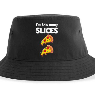 Kids Cute Pizza 2nd Birthday Im This Many Slices 2 Year Old Sustainable Bucket Hat