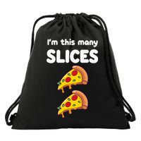 Kids Cute Pizza 2nd Birthday Im This Many Slices 2 Year Old Drawstring Bag