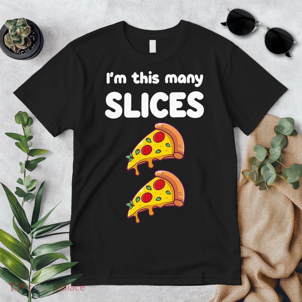 Kids Cute Pizza 2nd Birthday Im This Many Slices 2 Year Old Premium T-Shirt