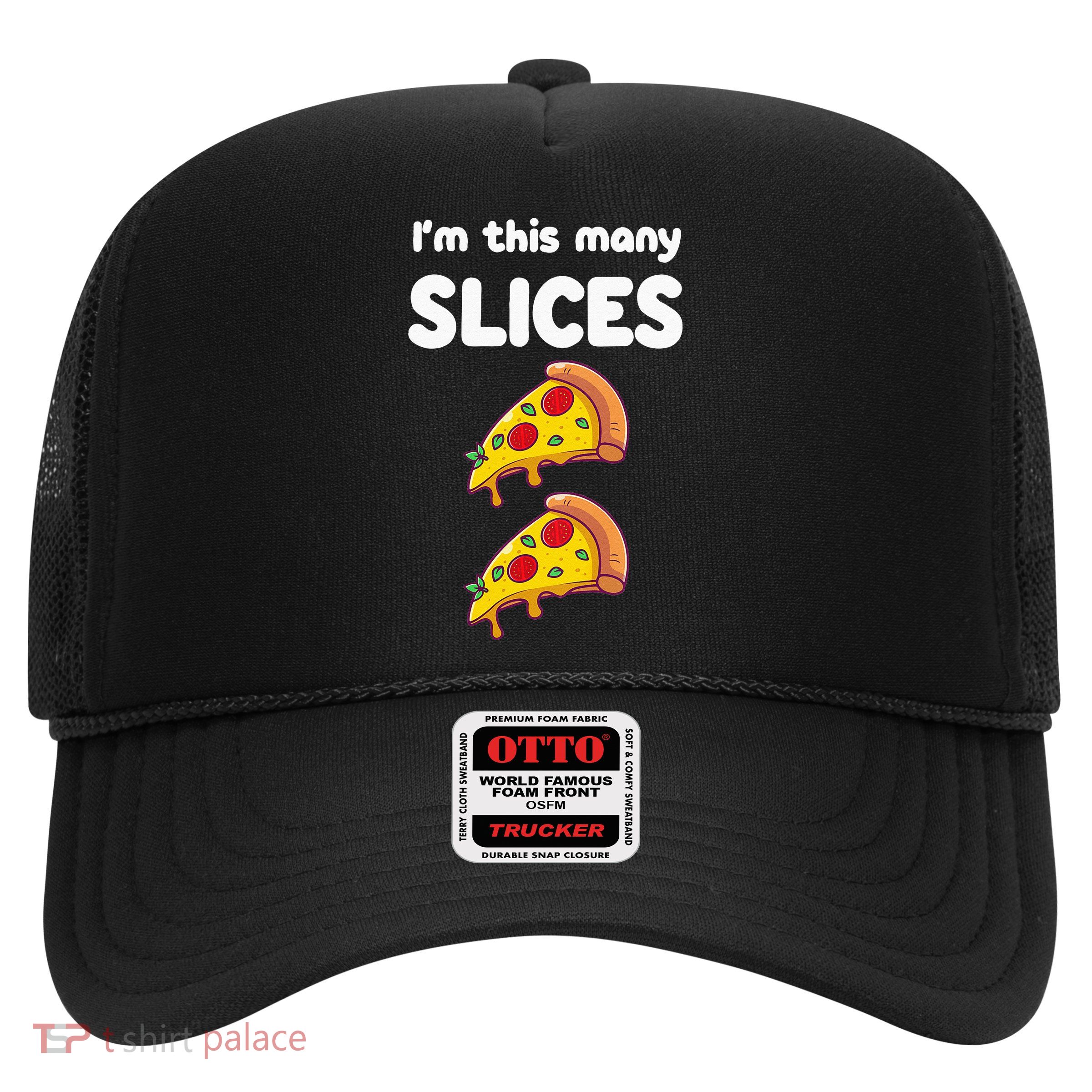 Kids Cute Pizza 2nd Birthday Im This Many Slices 2 Year Old Trucker Hat
