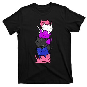 Kawaii Cat Pile Genderfluid Pride T-Shirt