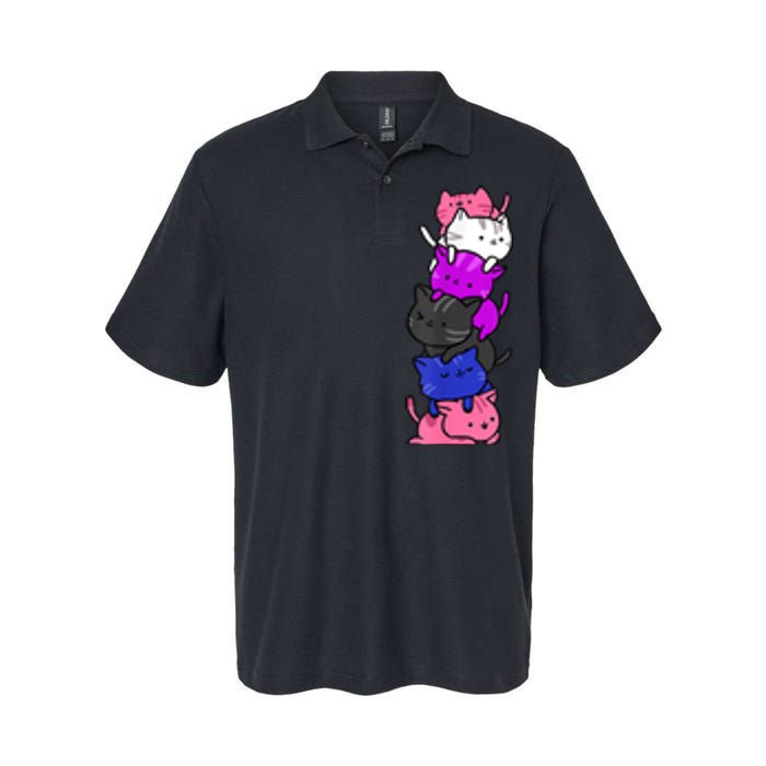 Kawaii Cat Pile Genderfluid Pride Softstyle Adult Sport Polo