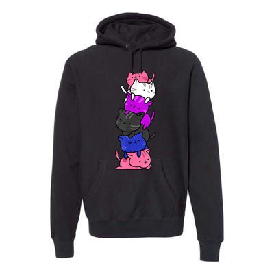 Kawaii Cat Pile Genderfluid Pride Premium Hoodie