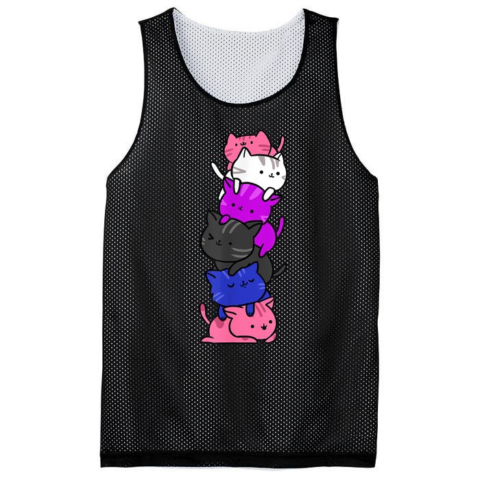 Kawaii Cat Pile Genderfluid Pride Mesh Reversible Basketball Jersey Tank