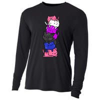 Kawaii Cat Pile Genderfluid Pride Cooling Performance Long Sleeve Crew