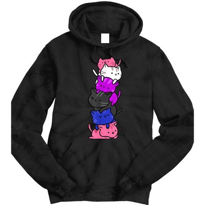 Kawaii Cat Pile Genderfluid Pride Tie Dye Hoodie