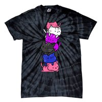 Kawaii Cat Pile Genderfluid Pride Tie-Dye T-Shirt