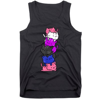 Kawaii Cat Pile Genderfluid Pride Tank Top