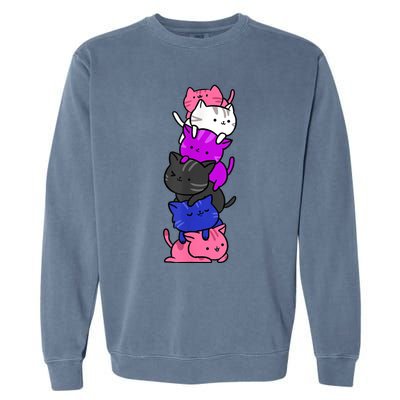 Kawaii Cat Pile Genderfluid Pride Garment-Dyed Sweatshirt