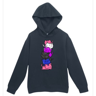 Kawaii Cat Pile Genderfluid Pride Urban Pullover Hoodie