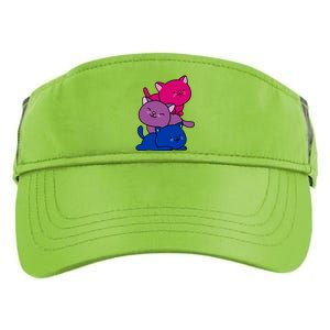 Kawaii Cat Pile Bisexual Pride Flag Cute Gift Adult Drive Performance Visor