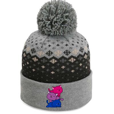 Kawaii Cat Pile Bisexual Pride Flag Cute Gift The Baniff Cuffed Pom Beanie