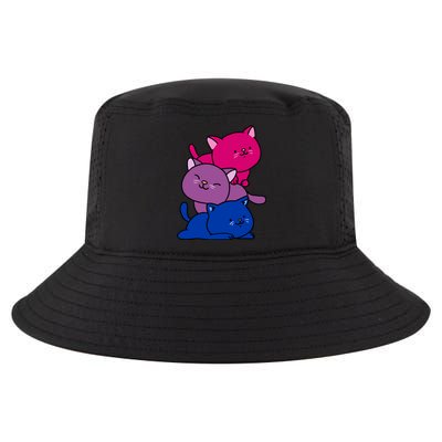 Kawaii Cat Pile Bisexual Pride Flag Cute Gift Cool Comfort Performance Bucket Hat