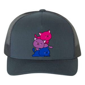 Kawaii Cat Pile Bisexual Pride Flag Cute Gift Yupoong Adult 5-Panel Trucker Hat