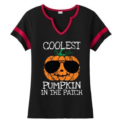 Kids Coolest Pumpkin In The Patch Halloween Boy Girls Teens 7042 Ladies Halftime Notch Neck Tee