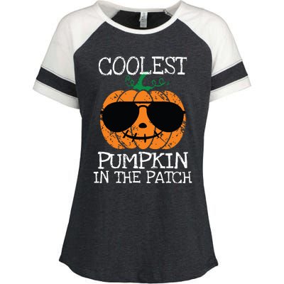 Kids Coolest Pumpkin In The Patch Halloween Boy Girls Teens 7042 Enza Ladies Jersey Colorblock Tee