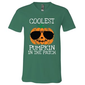 Kids Coolest Pumpkin In The Patch Halloween Boy Girls Teens 7042 V-Neck T-Shirt