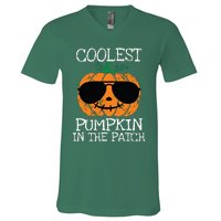 Kids Coolest Pumpkin In The Patch Halloween Boy Girls Teens 7042 V-Neck T-Shirt