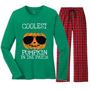 Kids Coolest Pumpkin In The Patch Halloween Boy Girls Teens 7042 Women's Long Sleeve Flannel Pajama Set 