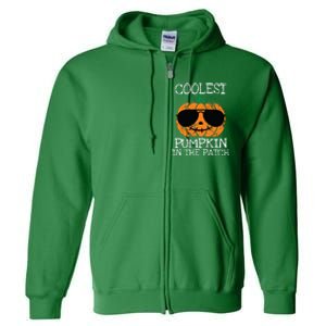 Kids Coolest Pumpkin In The Patch Halloween Boy Girls Teens 7042 Full Zip Hoodie