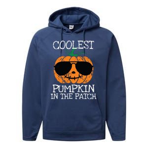 Kids Coolest Pumpkin In The Patch Halloween Boy Girls Teens 7042 Performance Fleece Hoodie