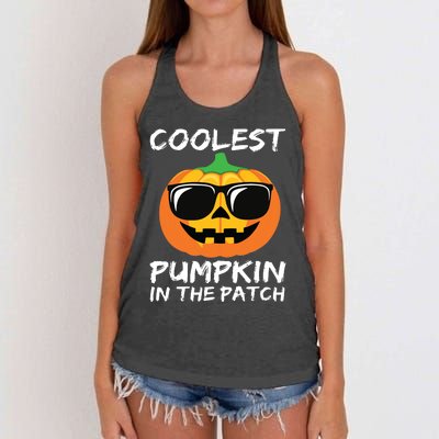 Kids Coolest Pumpkin In The Patch Halloween Boy Girls Teens Women's Knotted Racerback Tank