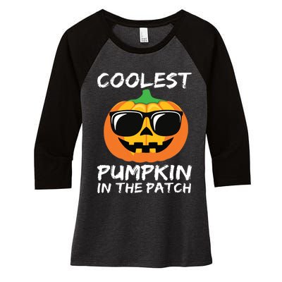 Kids Coolest Pumpkin In The Patch Halloween Boy Girls Teens Women's Tri-Blend 3/4-Sleeve Raglan Shirt