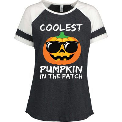 Kids Coolest Pumpkin In The Patch Halloween Boy Girls Teens Enza Ladies Jersey Colorblock Tee