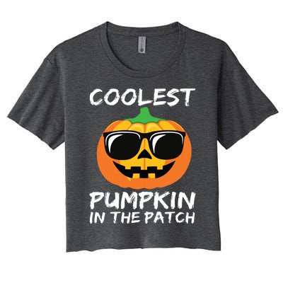 Kids Coolest Pumpkin In The Patch Halloween Boy Girls Teens Women's Crop Top Tee