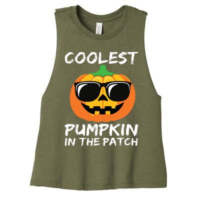 Kids Coolest Pumpkin In The Patch Halloween Boy Girls Teens Women's Racerback Cropped Tank