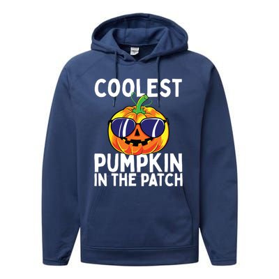 Kids Coolest Pumpkin In The Patch Halloween Boy Girls Teens Performance Fleece Hoodie