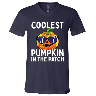 Kids Coolest Pumpkin In The Patch Halloween Boy Girls Teens V-Neck T-Shirt