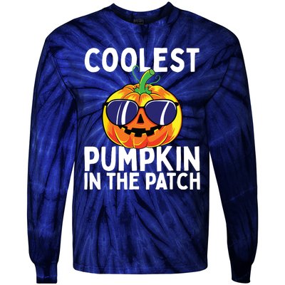 Kids Coolest Pumpkin In The Patch Halloween Boy Girls Teens Tie-Dye Long Sleeve Shirt