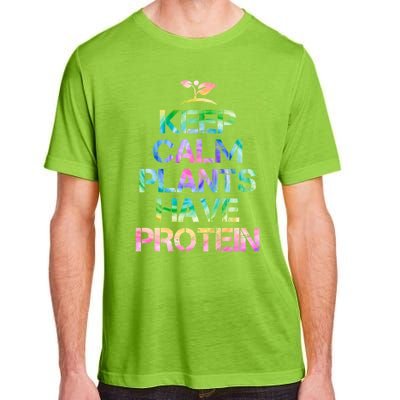 Keep Calm Plants Have Protein Tie Dey Vegan Gift Great Gift Adult ChromaSoft Performance T-Shirt