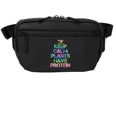 Keep Calm Plants Have Protein Tie Dey Vegan Gift Great Gift Crossbody Pack