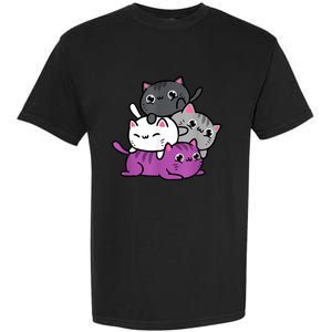 Kawaii Cat Pile Asexual Pride Garment-Dyed Heavyweight T-Shirt