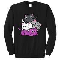 Kawaii Cat Pile Asexual Pride Sweatshirt