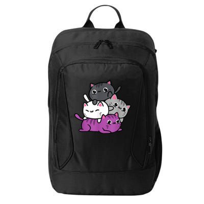 Kawaii Cat Pile Asexual Pride City Backpack