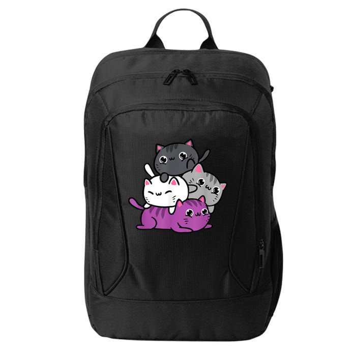 Kawaii Cat Pile Asexual Pride City Backpack