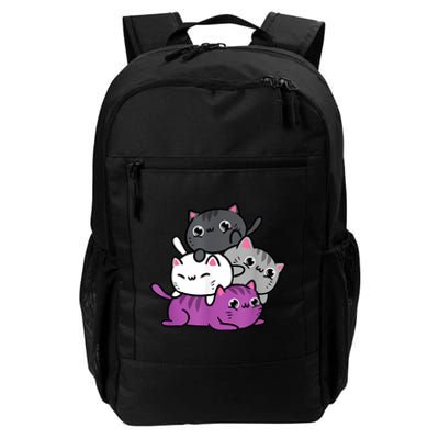 Kawaii Cat Pile Asexual Pride Daily Commute Backpack