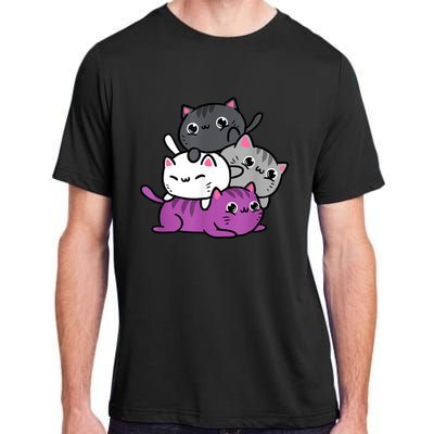 Kawaii Cat Pile Asexual Pride Adult ChromaSoft Performance T-Shirt